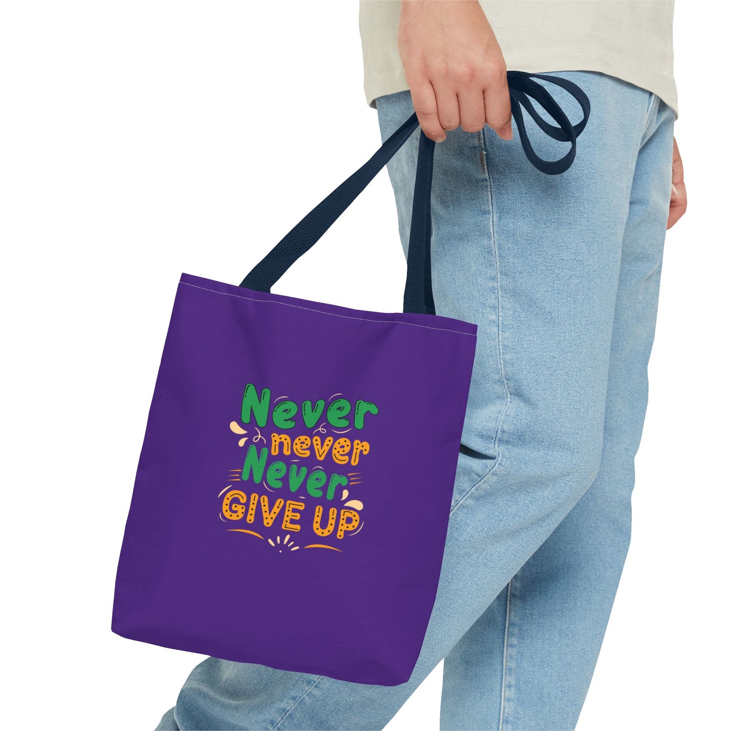 Never Never Never Give Up Tote Bag (AOP)