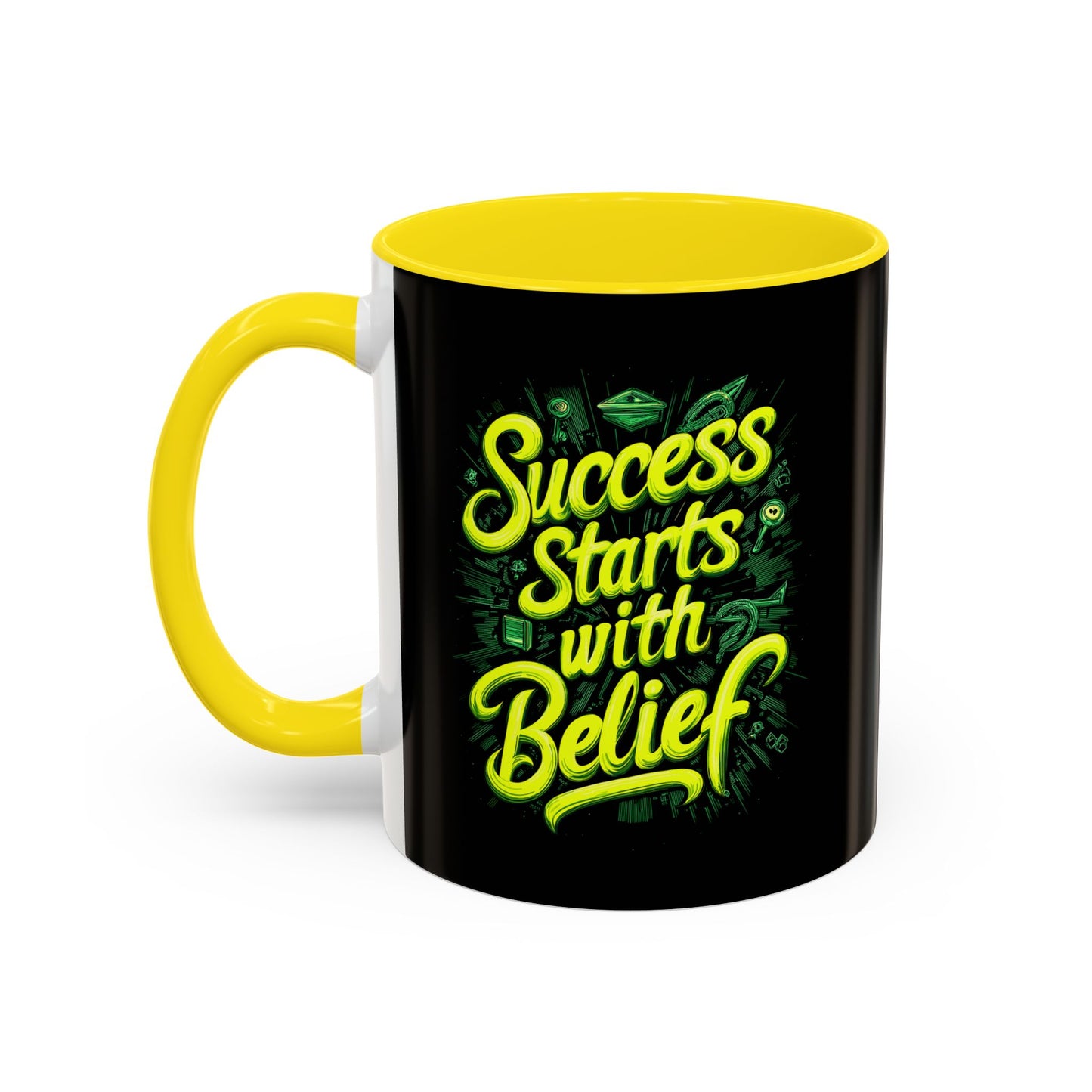 Success Starts With Belief Accent Coffee Mug (11, 15oz)