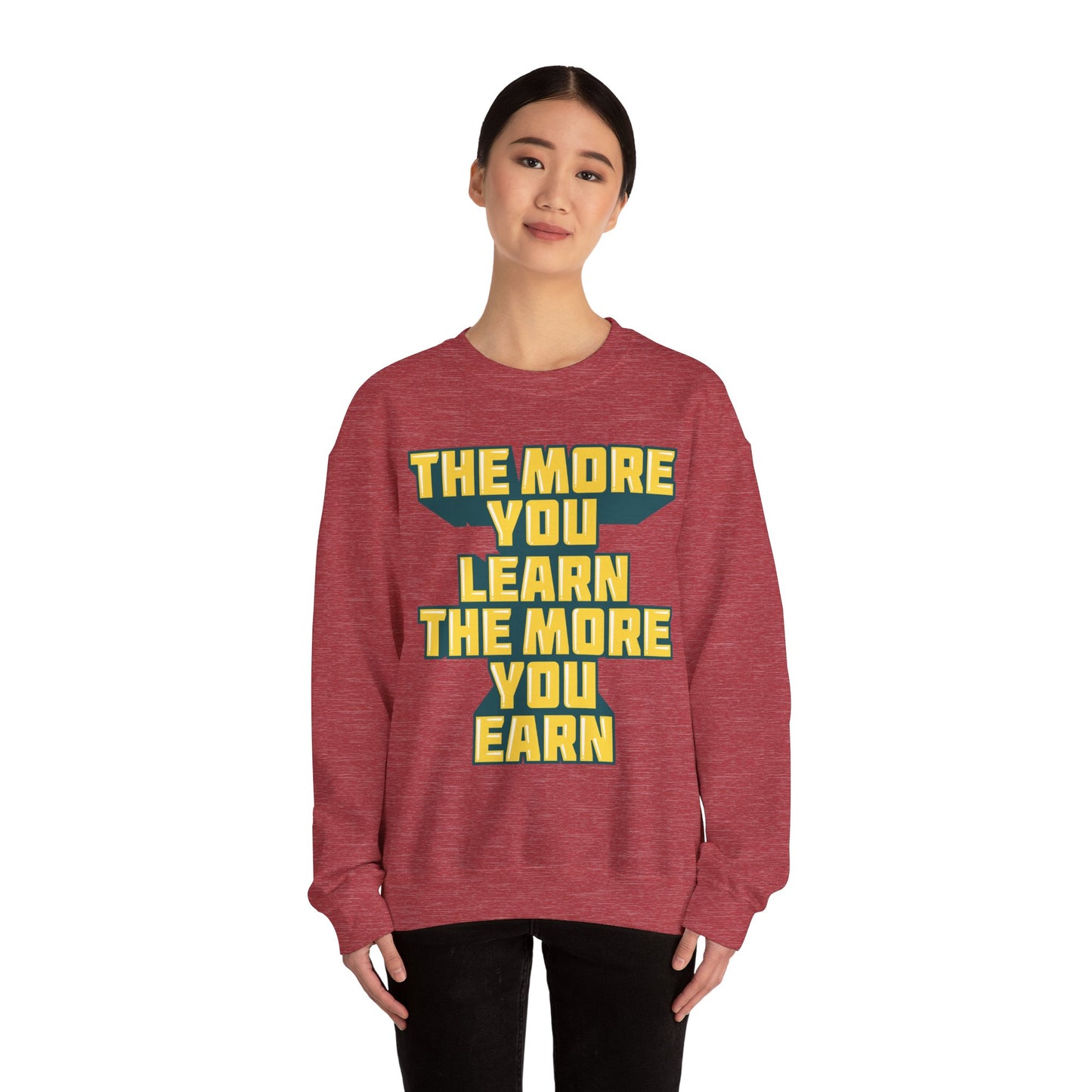 The More You Learn The More You Earn Unisex Heavy Blend™ Crewneck Sweatshirt
