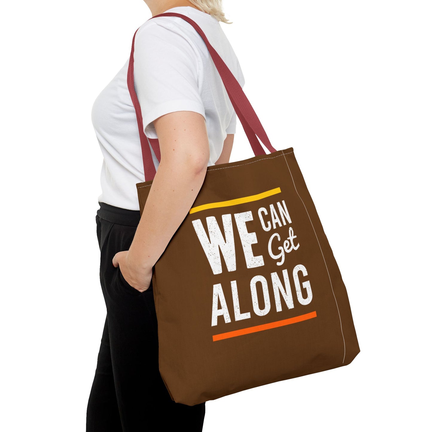 We Can Get Along Tote Bag (AOP)