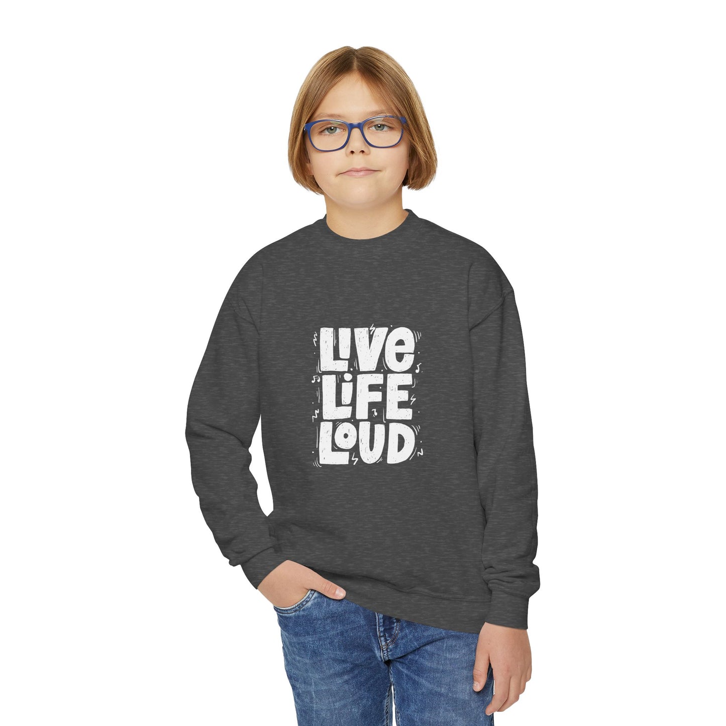 Live Life Loud Youth Crewneck Sweatshirt