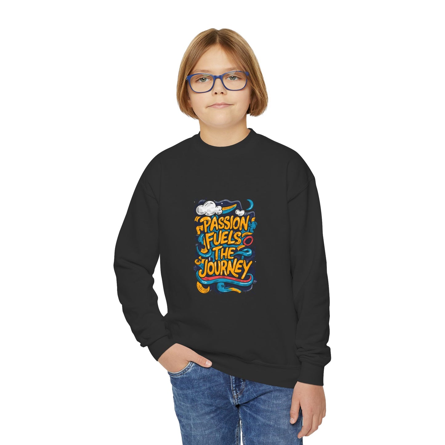 Passion Fuels The Journey Youth Crewneck Sweatshirt
