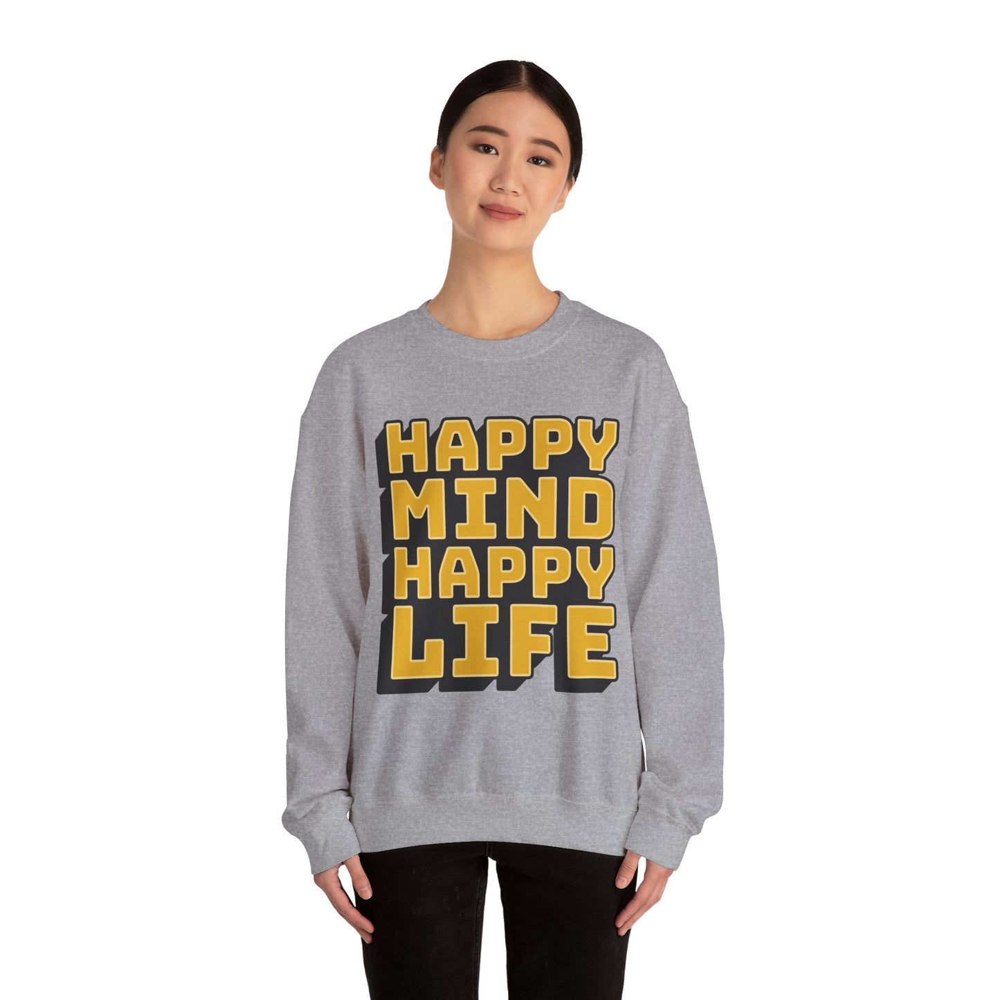 Happy Mind Happy Life Unisex Heavy Blend™ Crewneck Sweatshirt