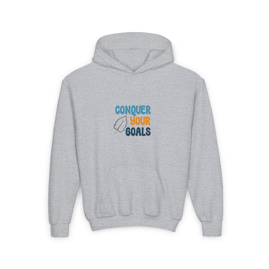 Conquer Your Goals Youth Heavy Blend Hooded Sweatshirt