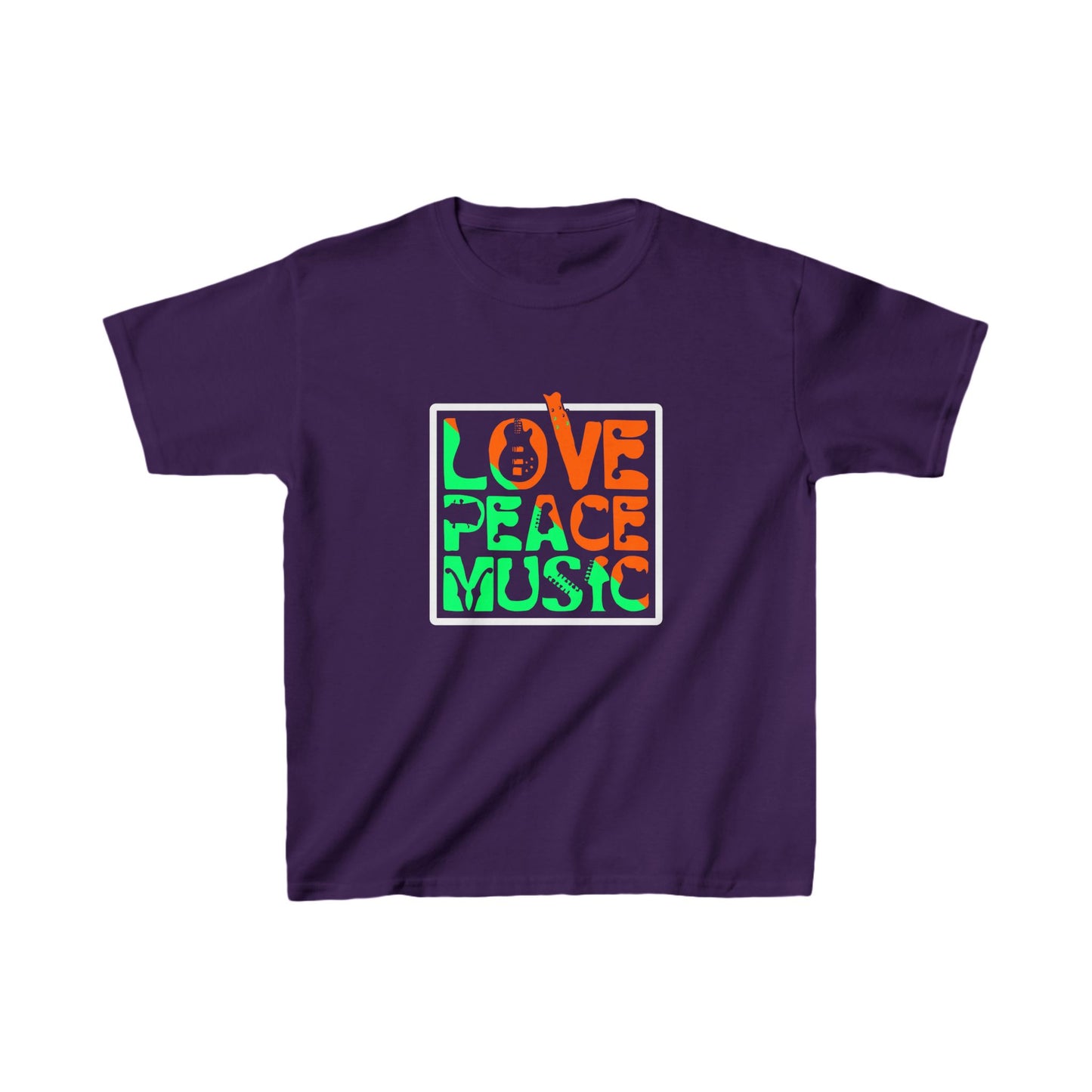 Love Peace Music Kids Heavy Cotton™ Tee