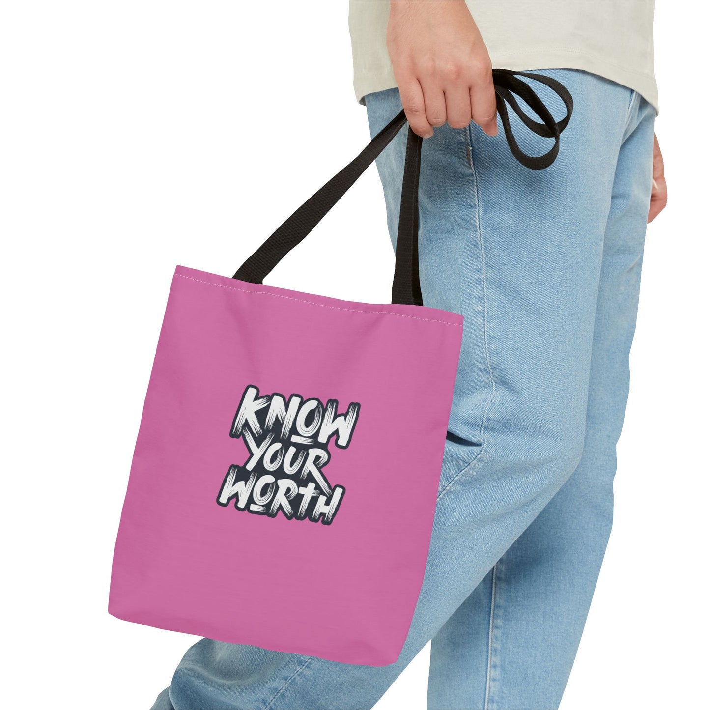 Know Your Worth Tote Bag (AOP)