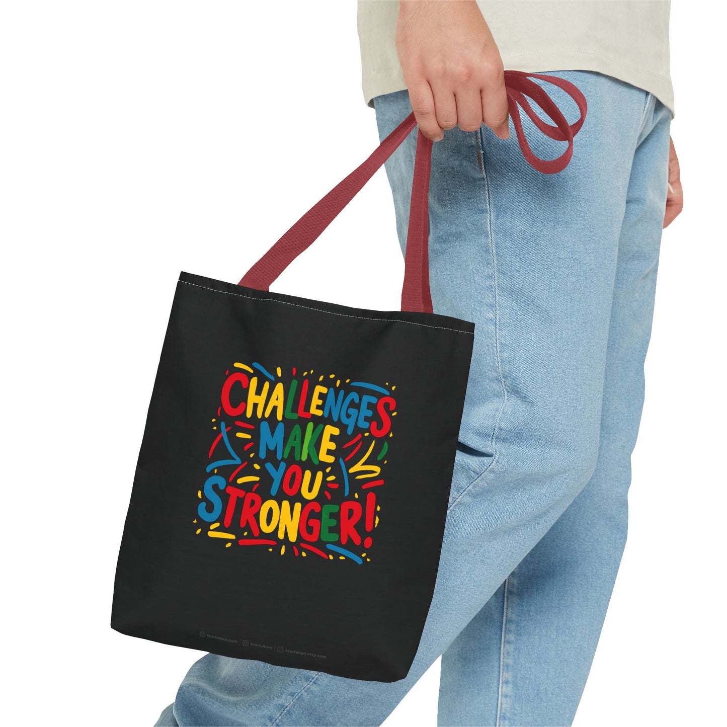 Challenges Make You Stronger! Tote Bag (AOP)