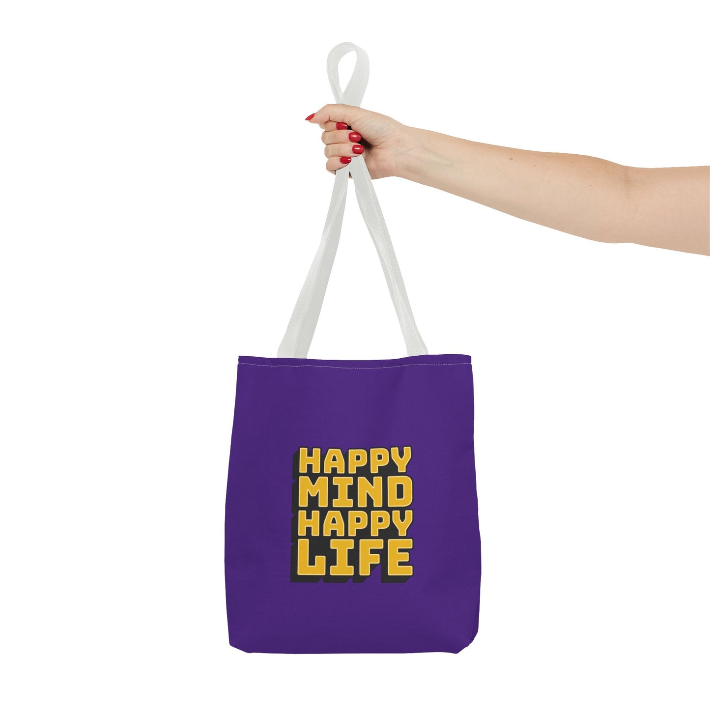 Happy Mind Happy Life Tote Bag (AOP)
