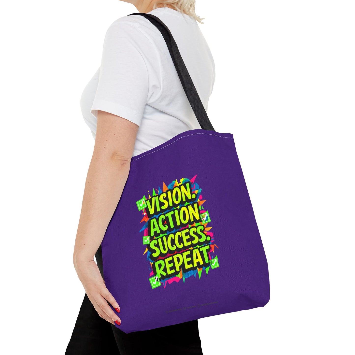 Vision Action Success Repeat Tote Bag (AOP)