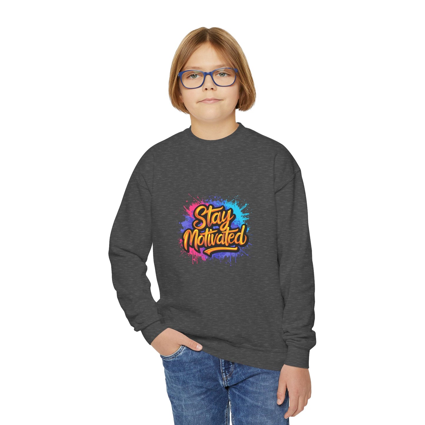 Stay Motivated Youth Crewneck Sweatshirt