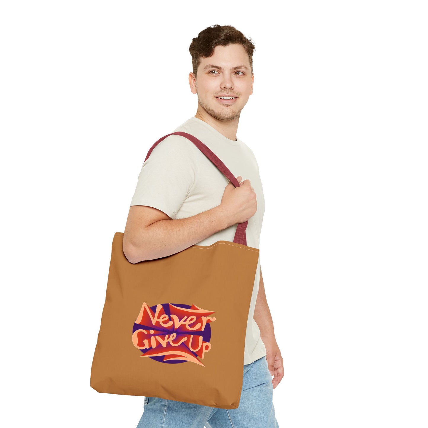 Never Give Up Tote Bag (AOP)