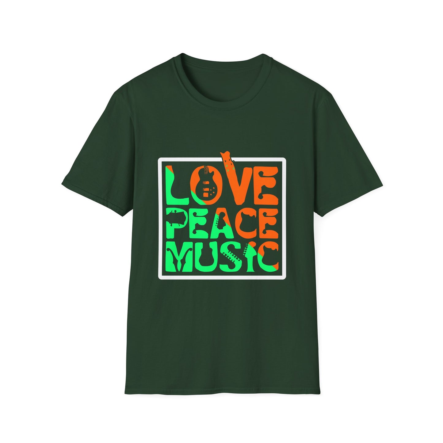 Love Peace Music Unisex Softstyle T-Shirt