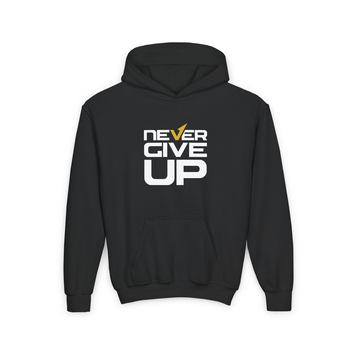Never Give Up Youth Heavy Blend Hooded Sweatshirt