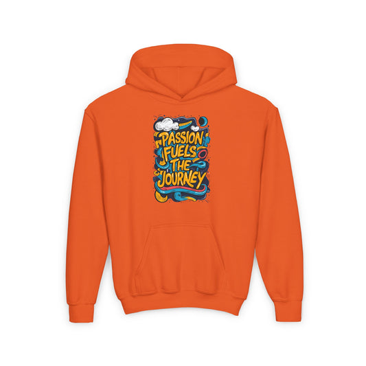 Passion Fuels The Journey Youth Heavy Blend Hooded Sweatshirt
