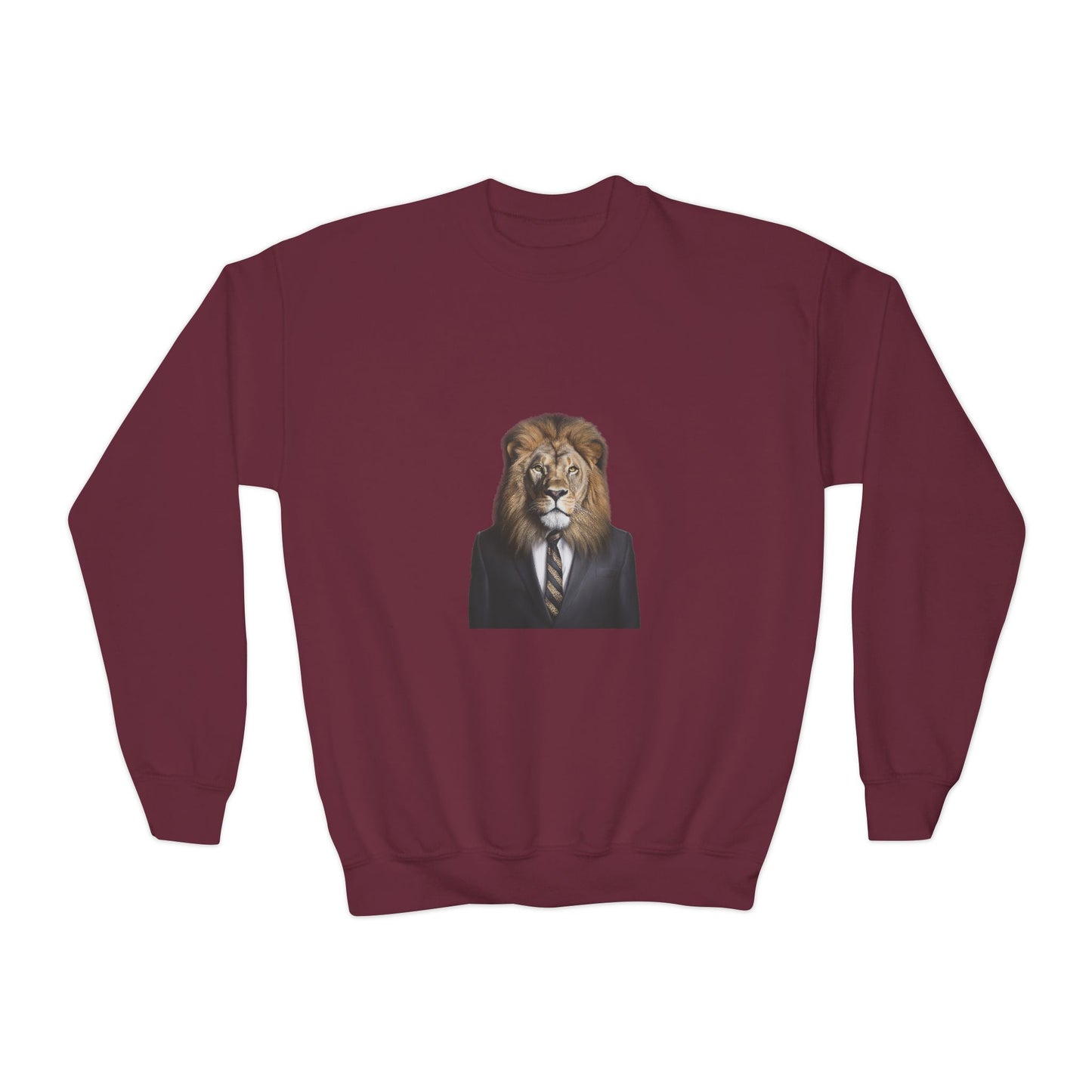 Lion Business Person Youth Crewneck Sweatshirt