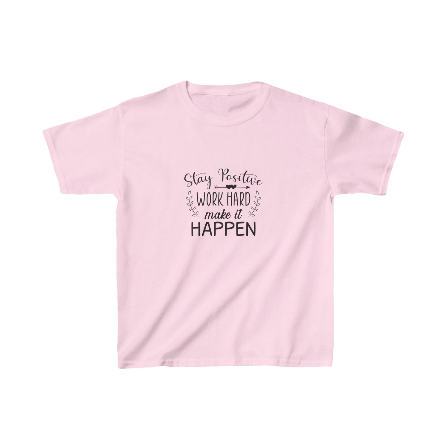 Stay Positive Work Hard Make It Happen Kids Heavy Cotton™ Tee