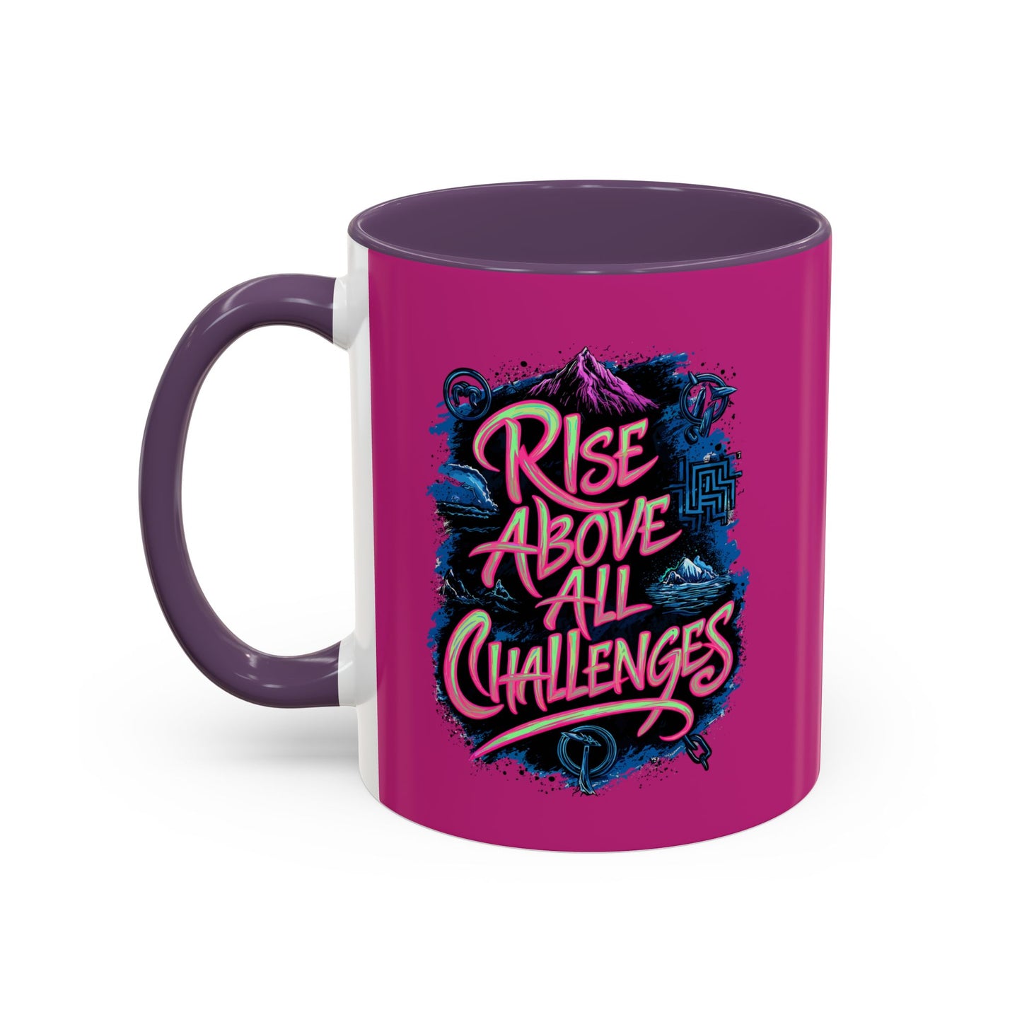 Rise Above All Challenges Accent Coffee Mug (11, 15oz)