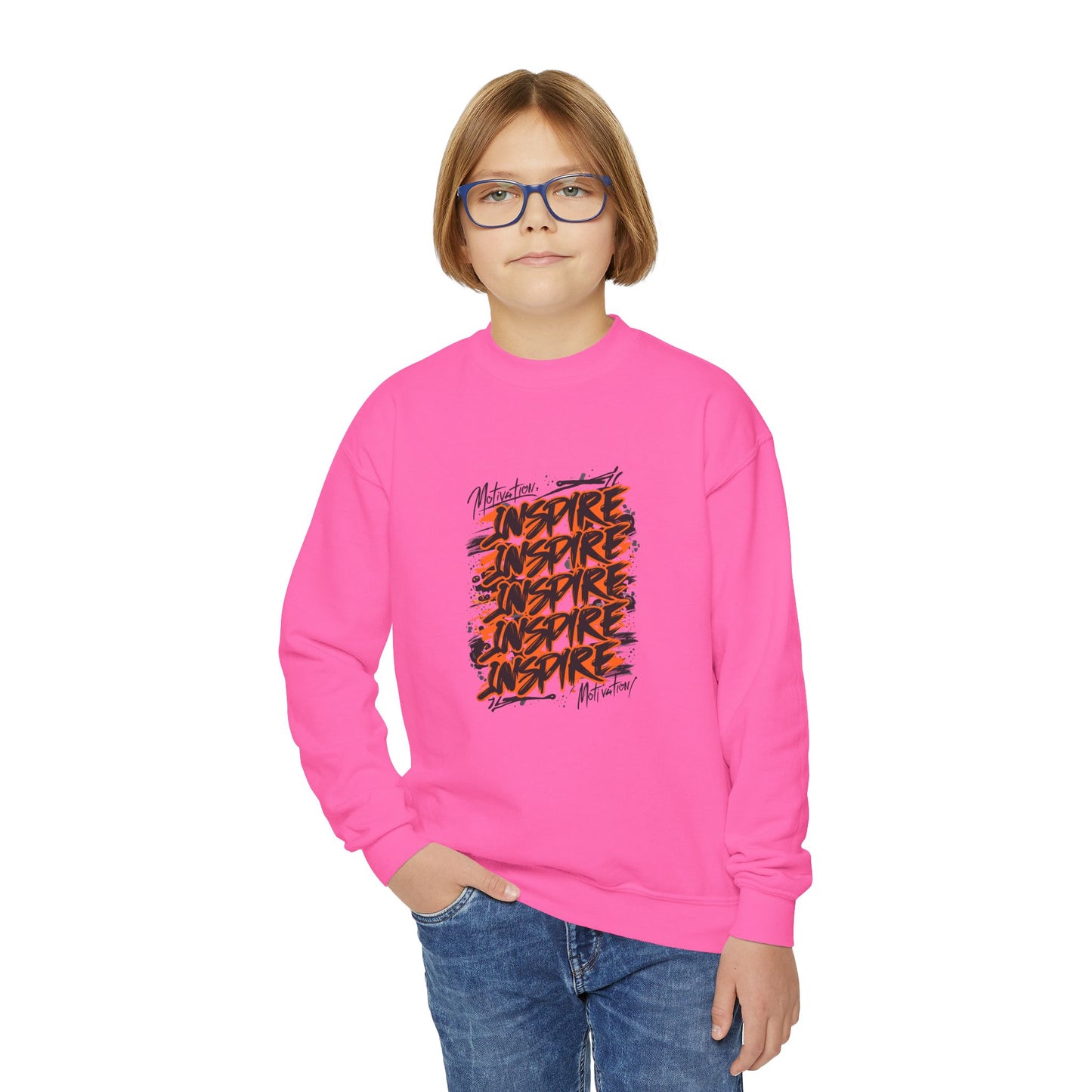 Motivation Inspire Motivation Youth Crewneck Sweatshirt