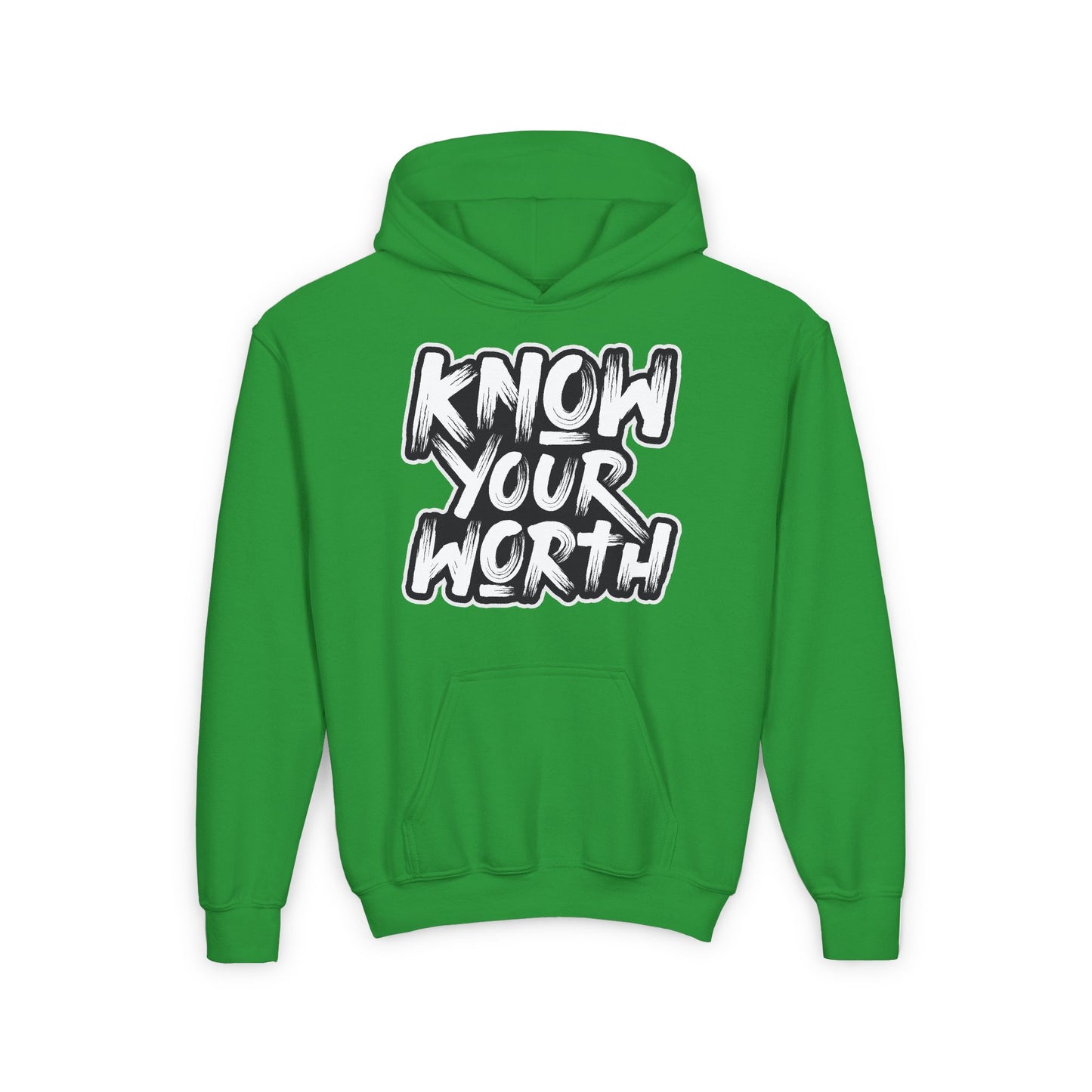 Know Your Worth Youth Heavy Blend Hooded Sweatshirt
