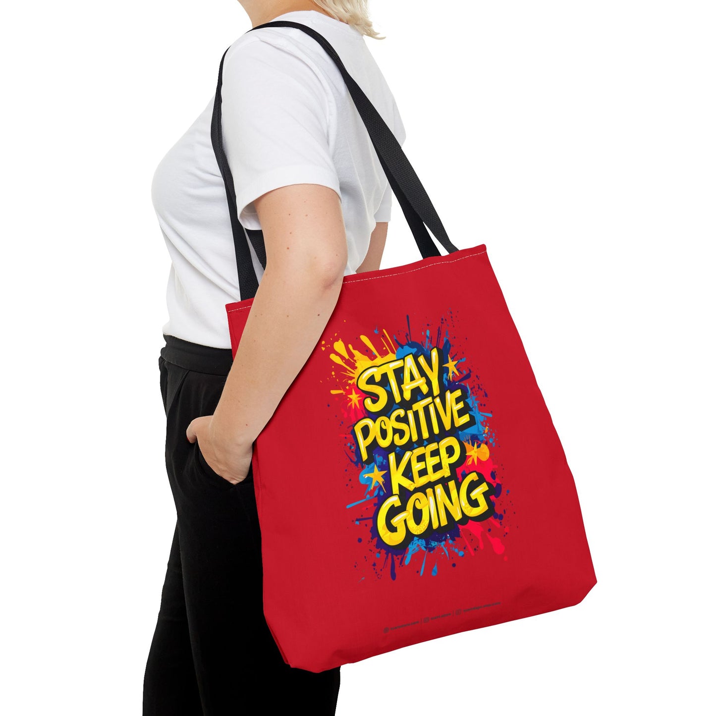 Stay Positive Keep Going Tote Bag (AOP)
