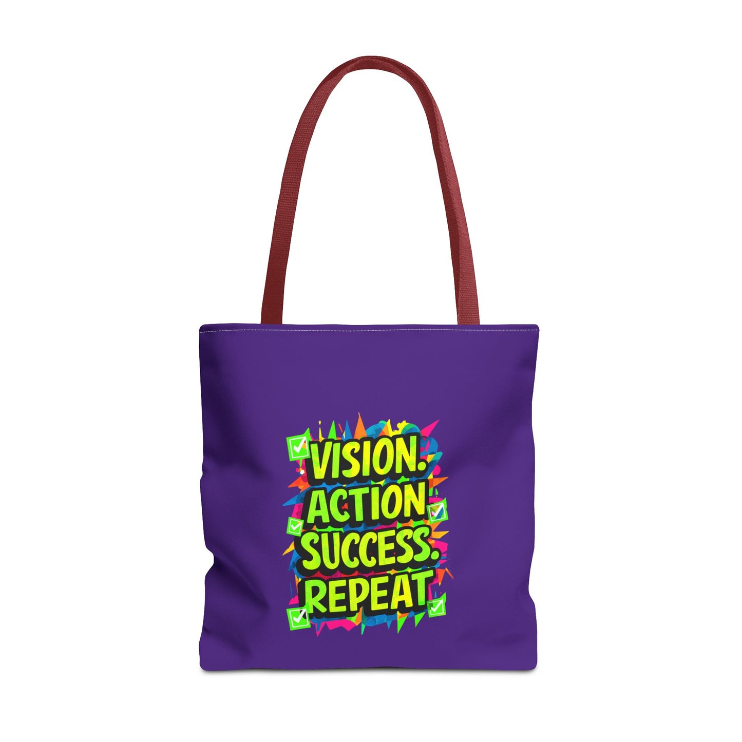 Vision Action Success Repeat Tote Bag (AOP)