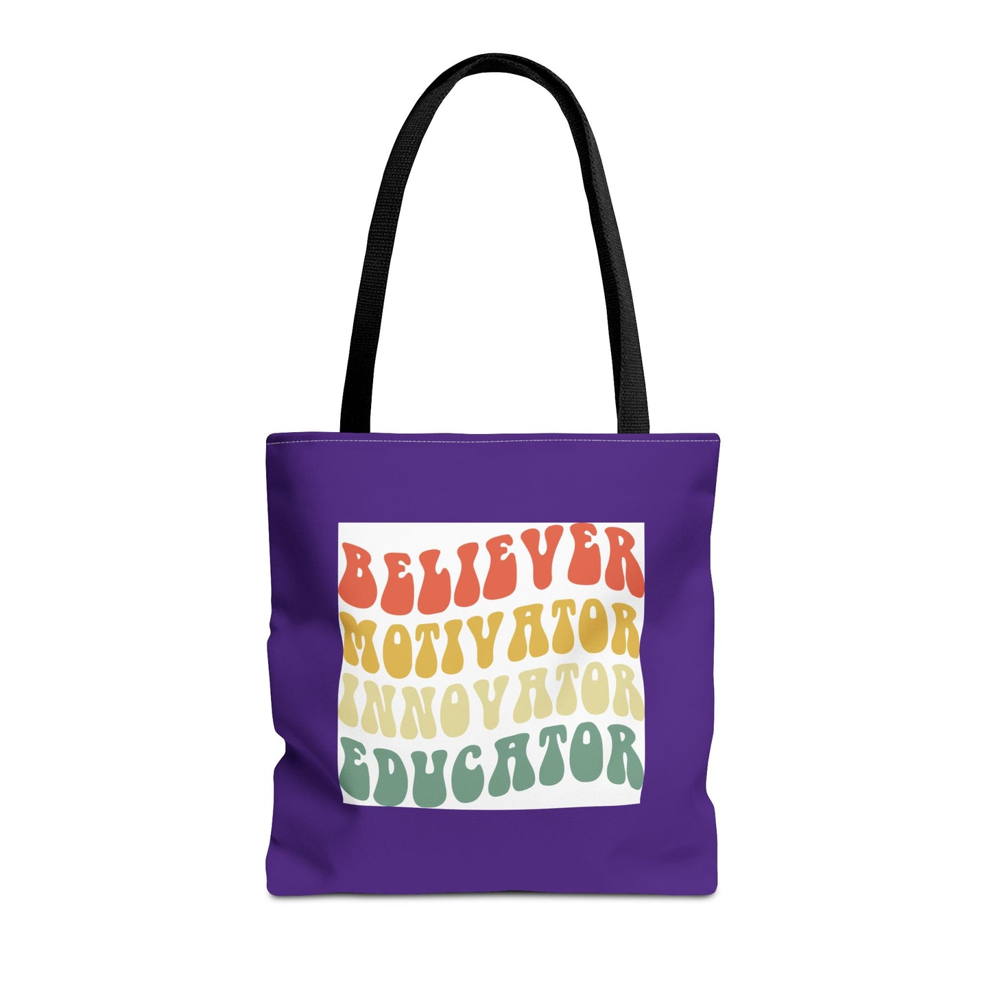 Believer Motivator Innovator Educator Tote Bag (AOP)
