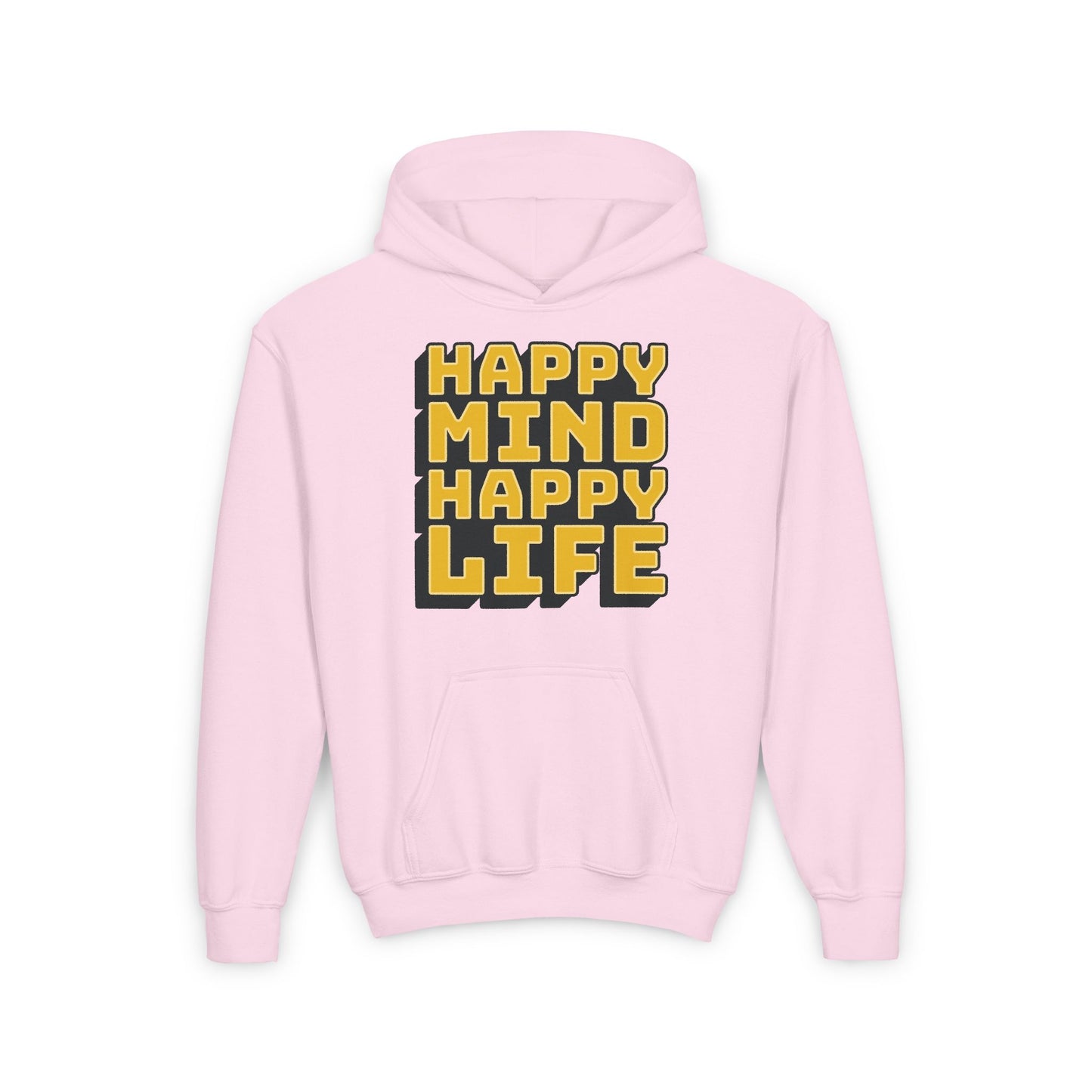 Happy Mind Happy Life Youth Heavy Blend Hooded Sweatshirt