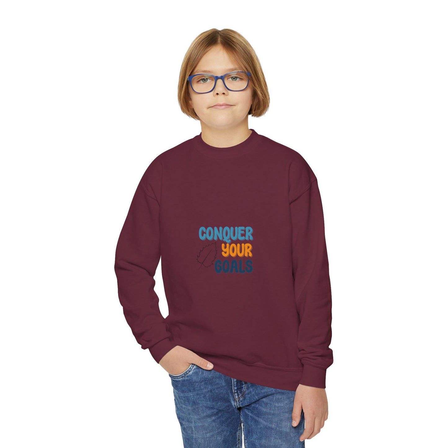 Conquer Your Goals Youth Crewneck Sweatshirt