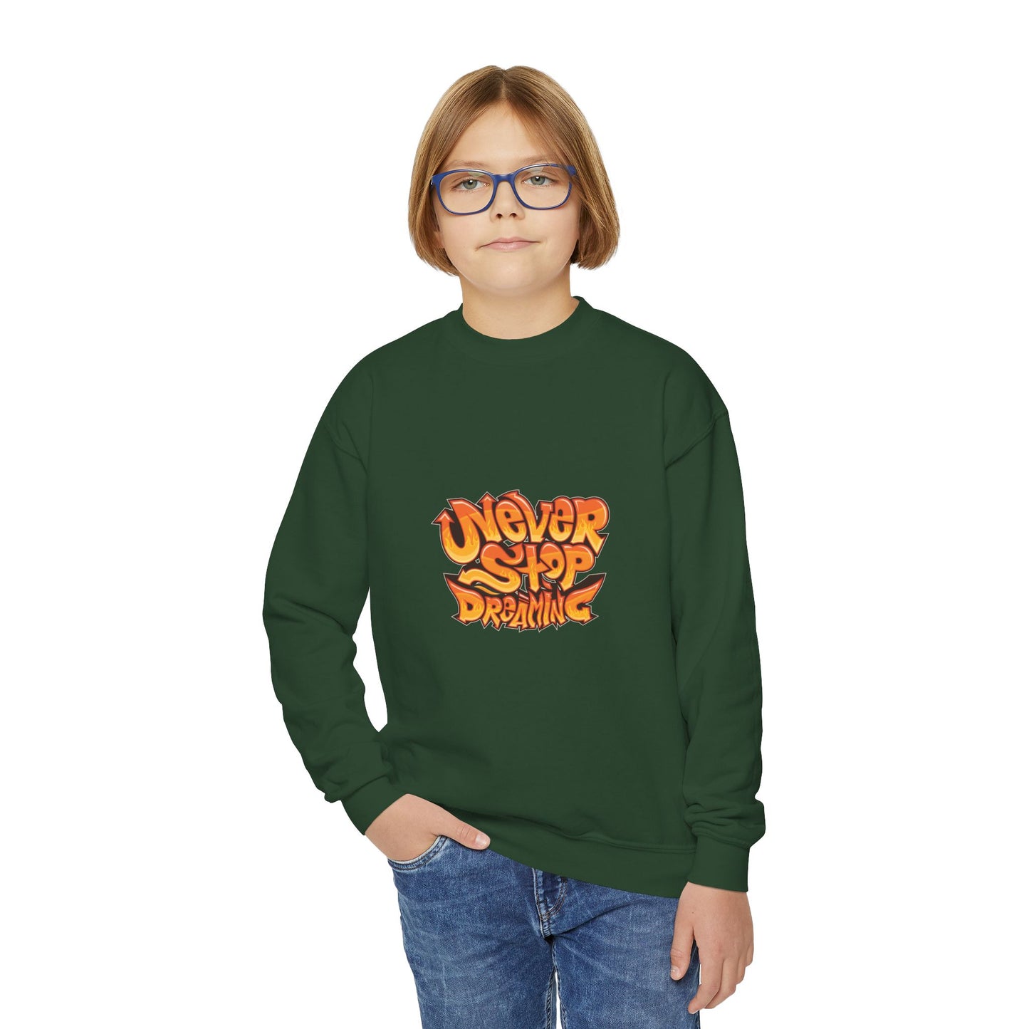 Never Stop Dreaming Youth Crewneck Sweatshirt