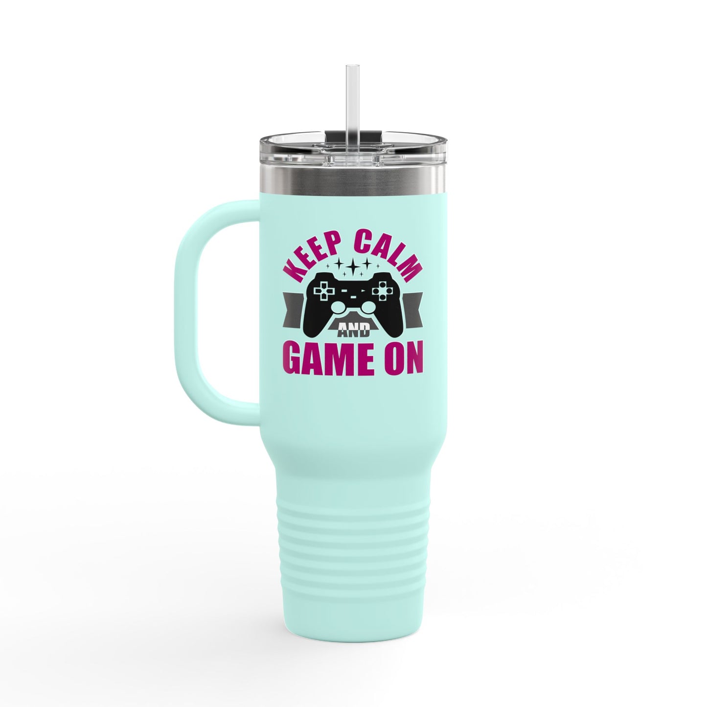 Keep Calm And Game On Insulated Travel Mug, 40oz