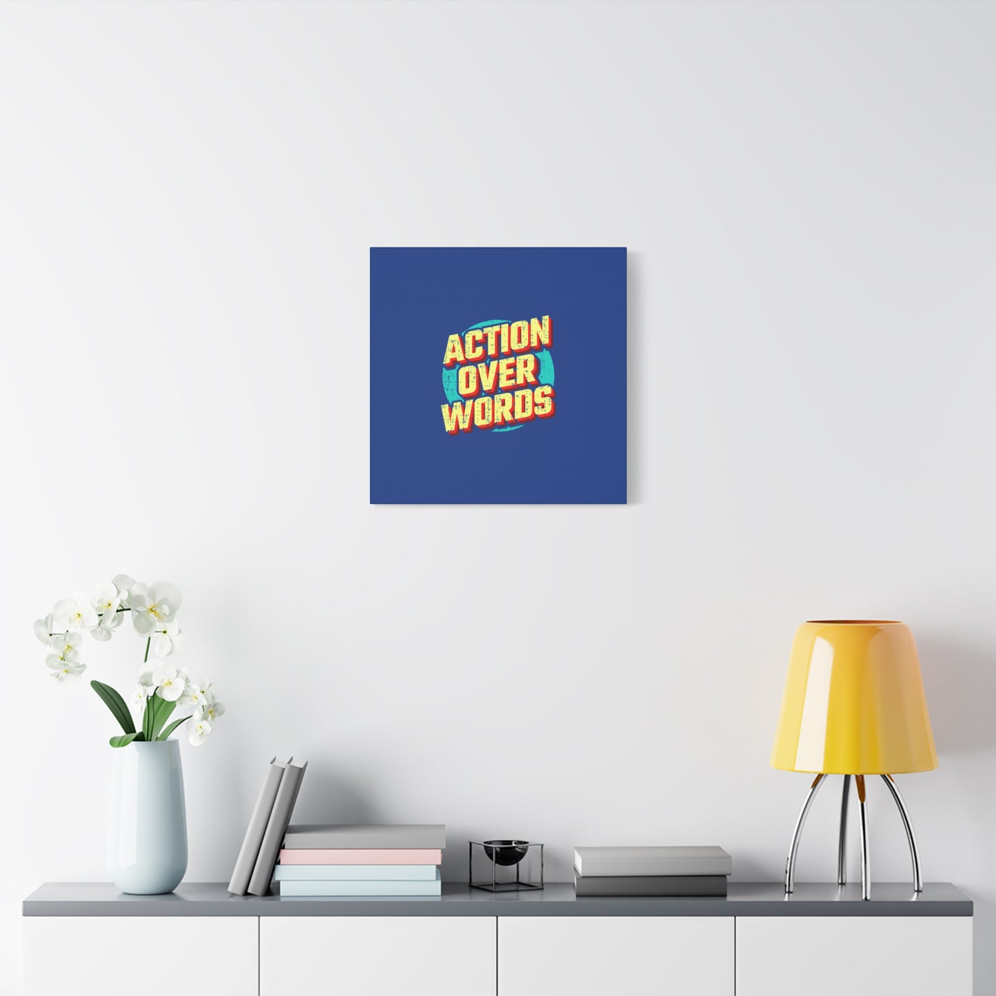 Action Over Words Matte Canvas, Stretched, 1.25"