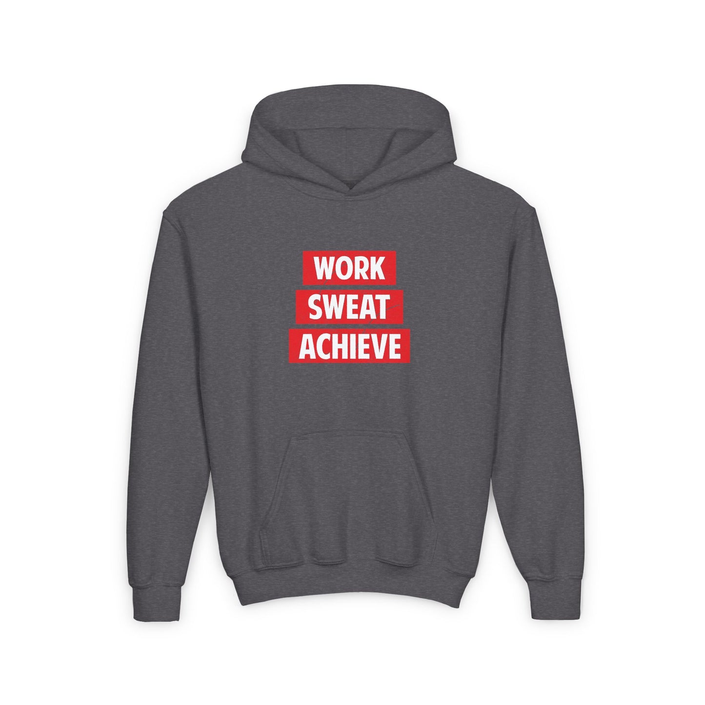 Work Sweat Achieve Youth Heavy Blend Hooded Sweatshirt