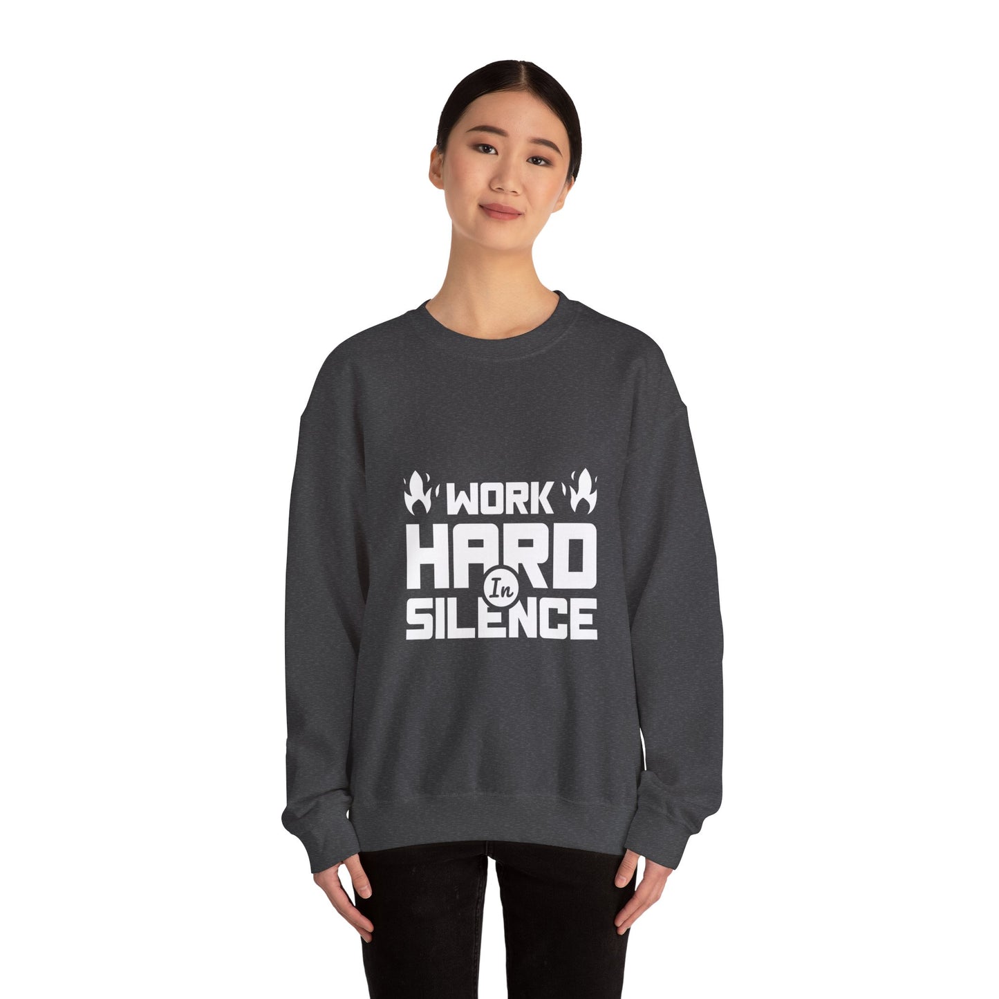 Work Hard In Silence Unisex Heavy Blend™ Crewneck Sweatshirt