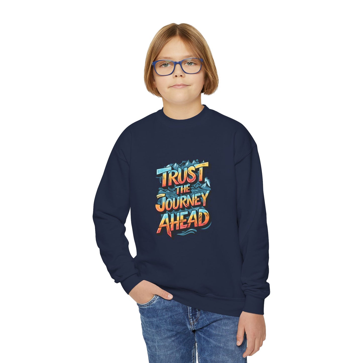 Trust The Journey Ahead Youth Crewneck Sweatshirt