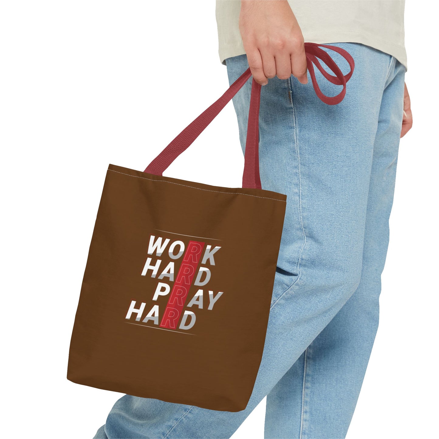 Work Hard Pray Hard Tote Bag (AOP)
