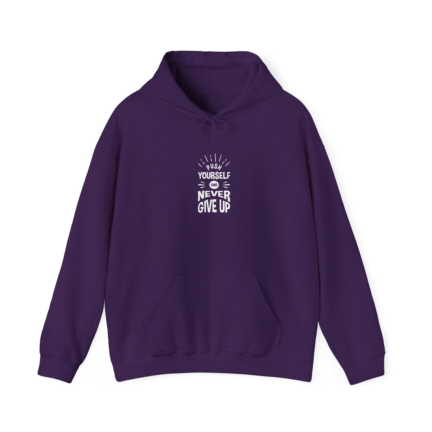 Push Yourself And Never Give Up Unisex Heavy Blend™ Hooded Sweatshirt