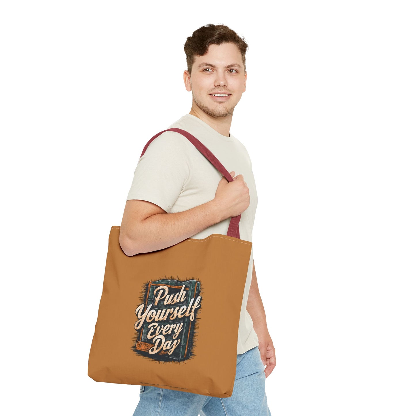 Push Yourself Every Day Tote Bag (AOP)