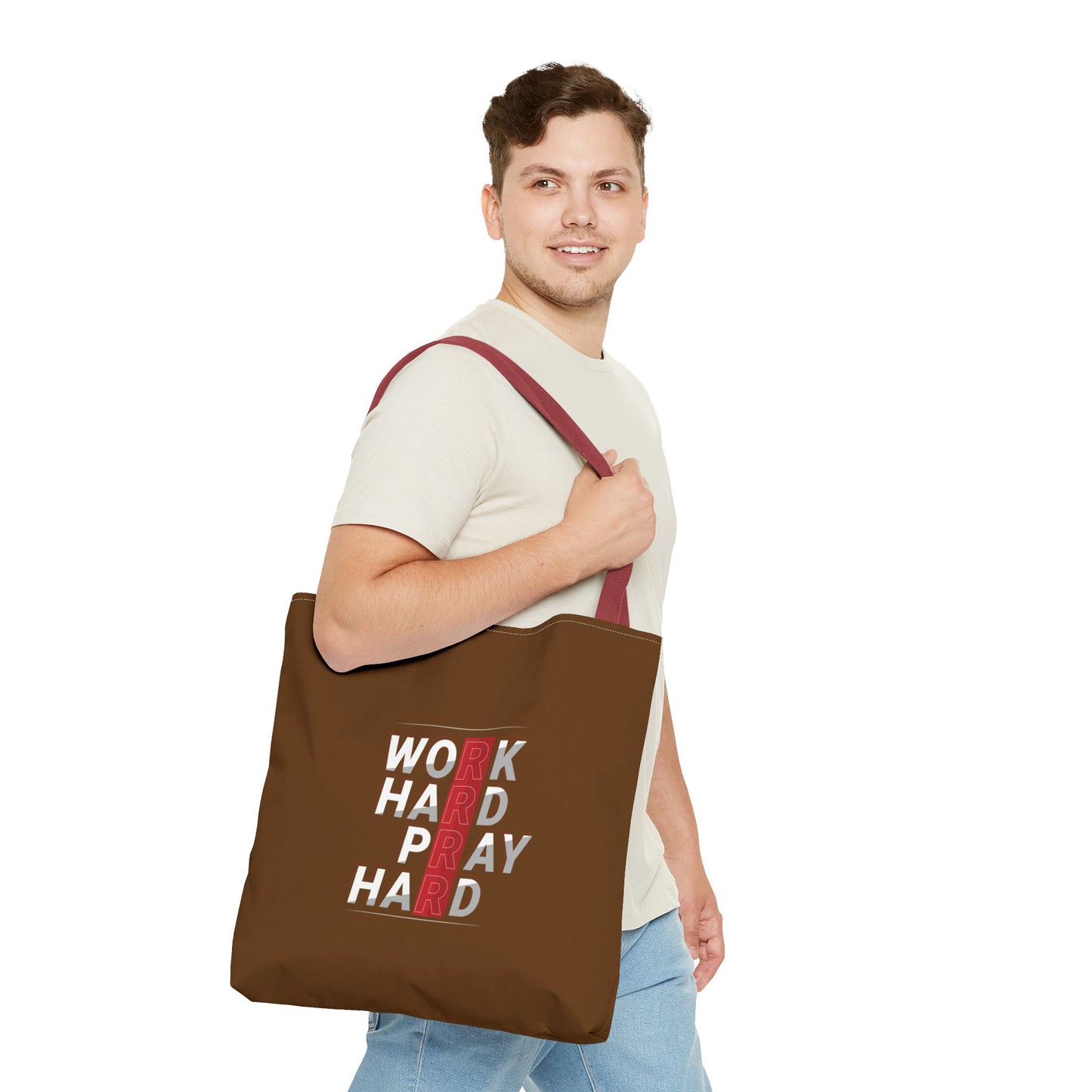 Work Hard Pray Hard Tote Bag (AOP)