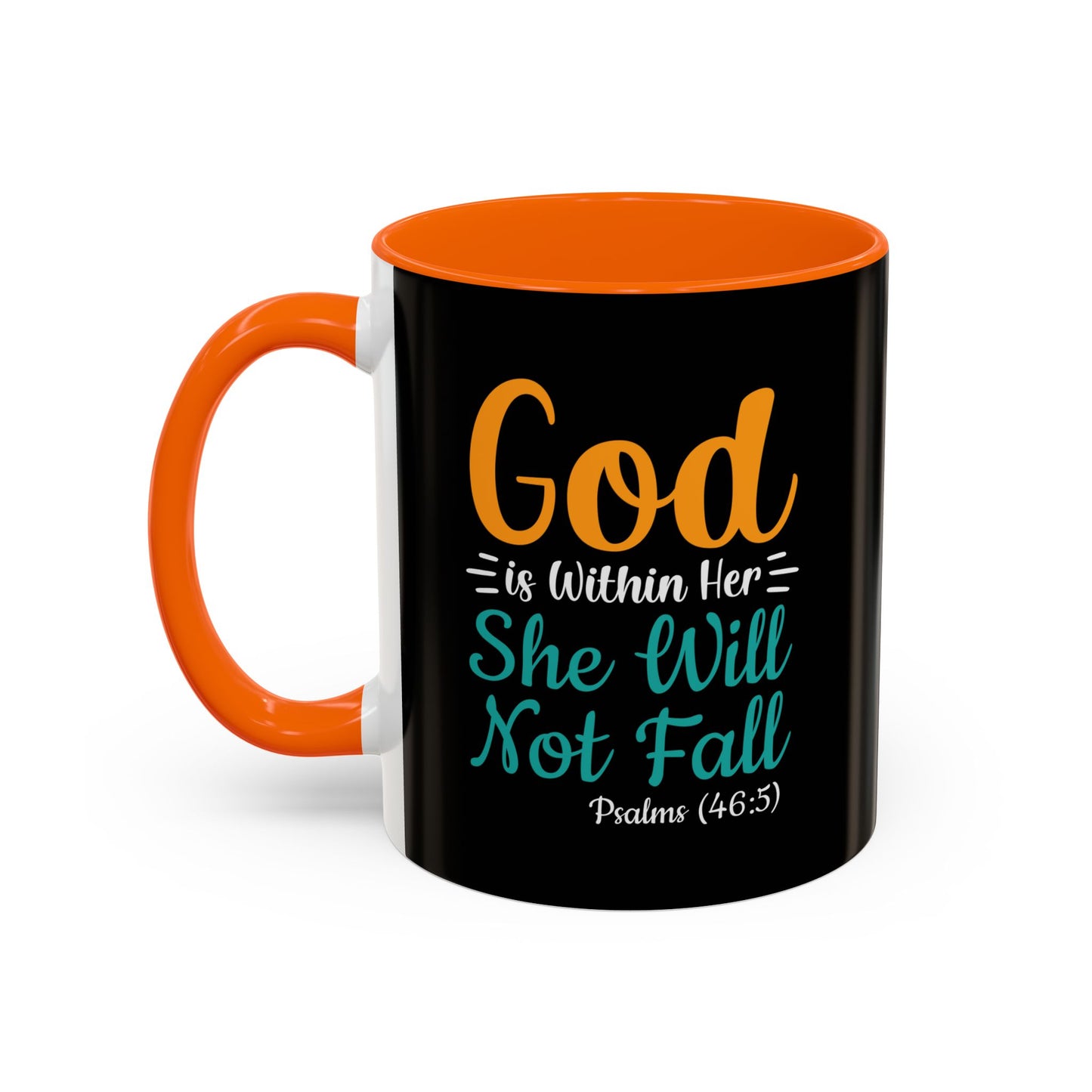God Is Within Her She Will Not Fall Accent Coffee Mug (11, 15oz)