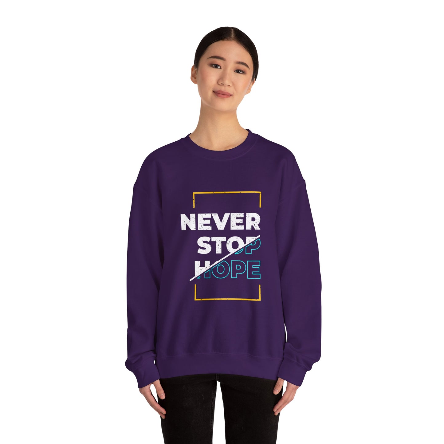 Never Stop Hope Unisex Heavy Blend™ Crewneck Sweatshirt