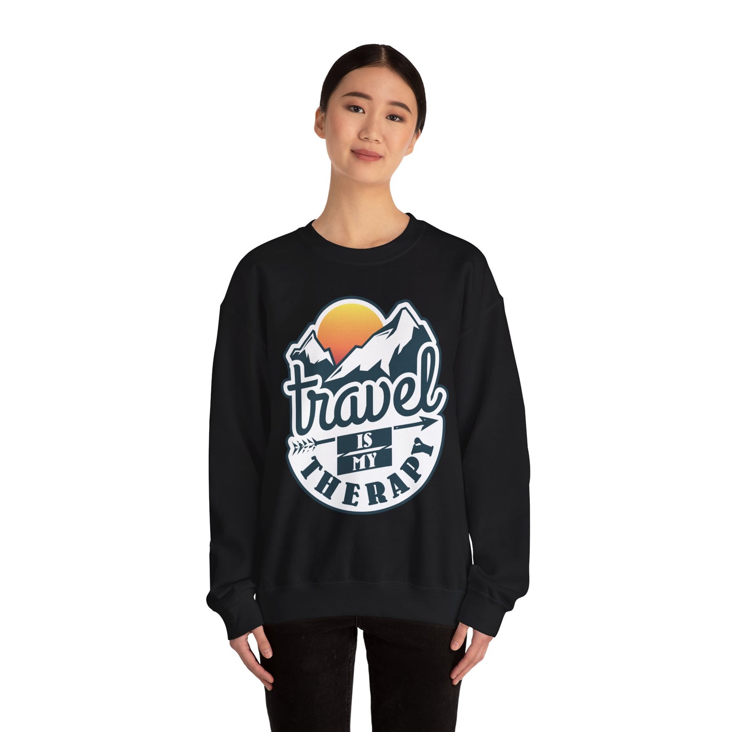 Travel Is My Therapy Unisex Heavy Blend™ Crewneck Sweatshirt