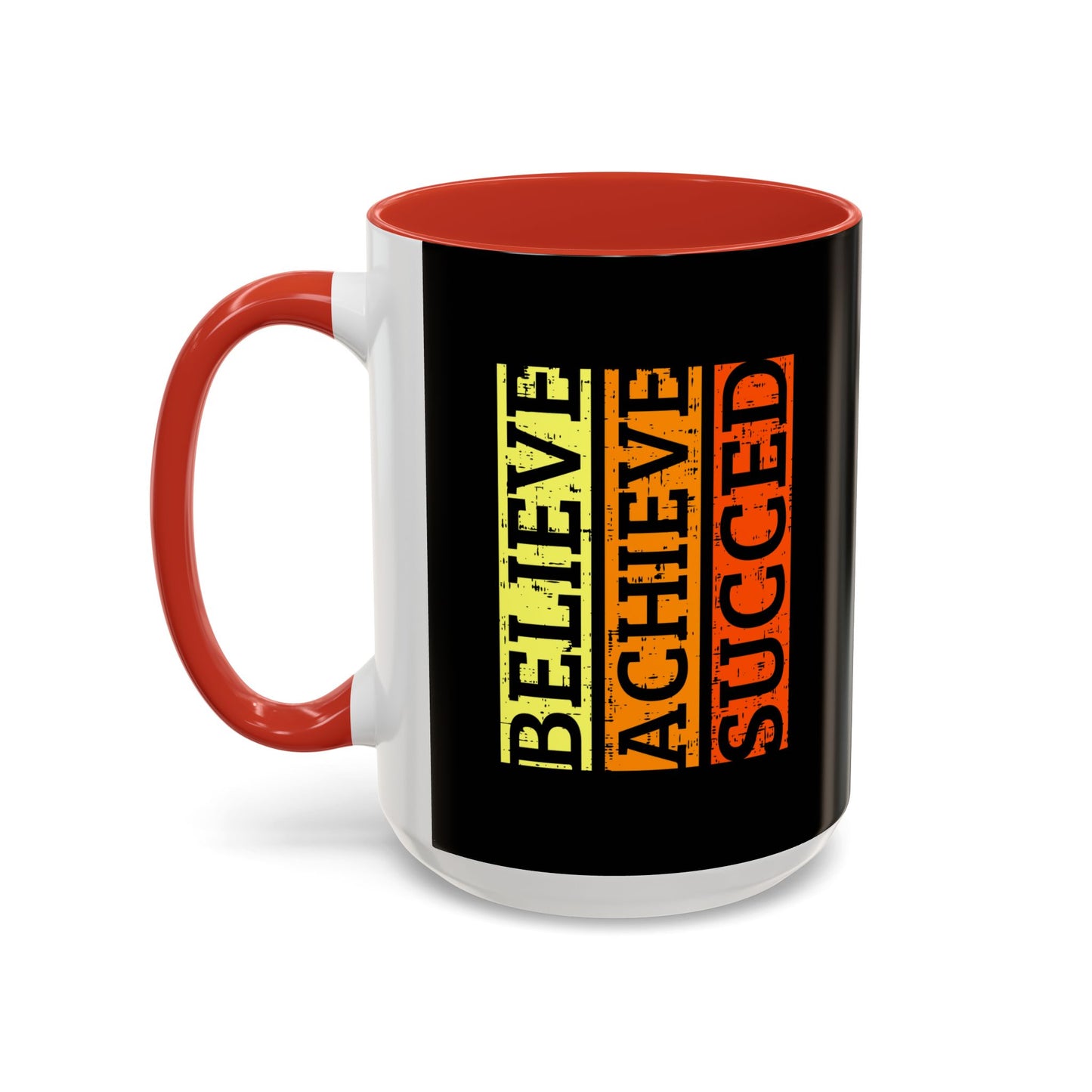 Belive Achieve Succed Accent Coffee Mug (11, 15oz)