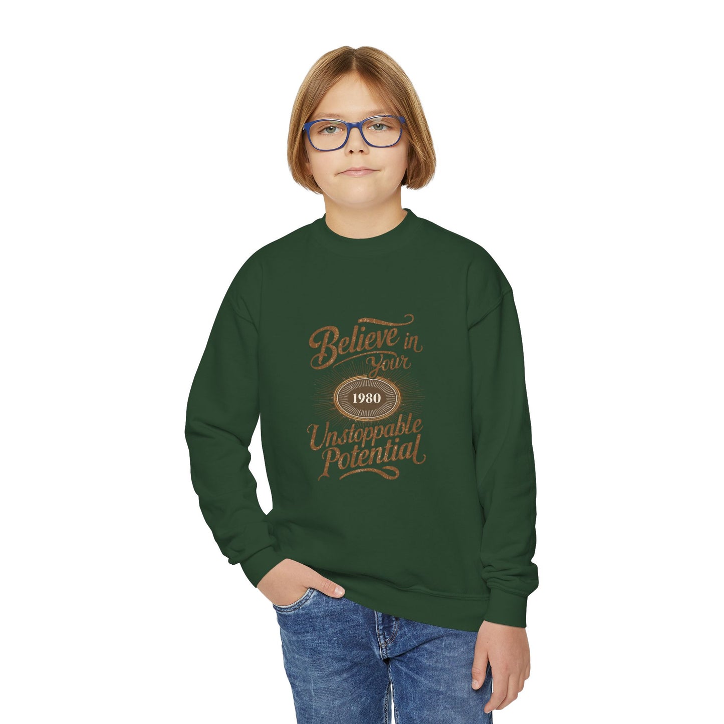 Believe In Your Unstoppable Potential Youth Crewneck Sweatshirt