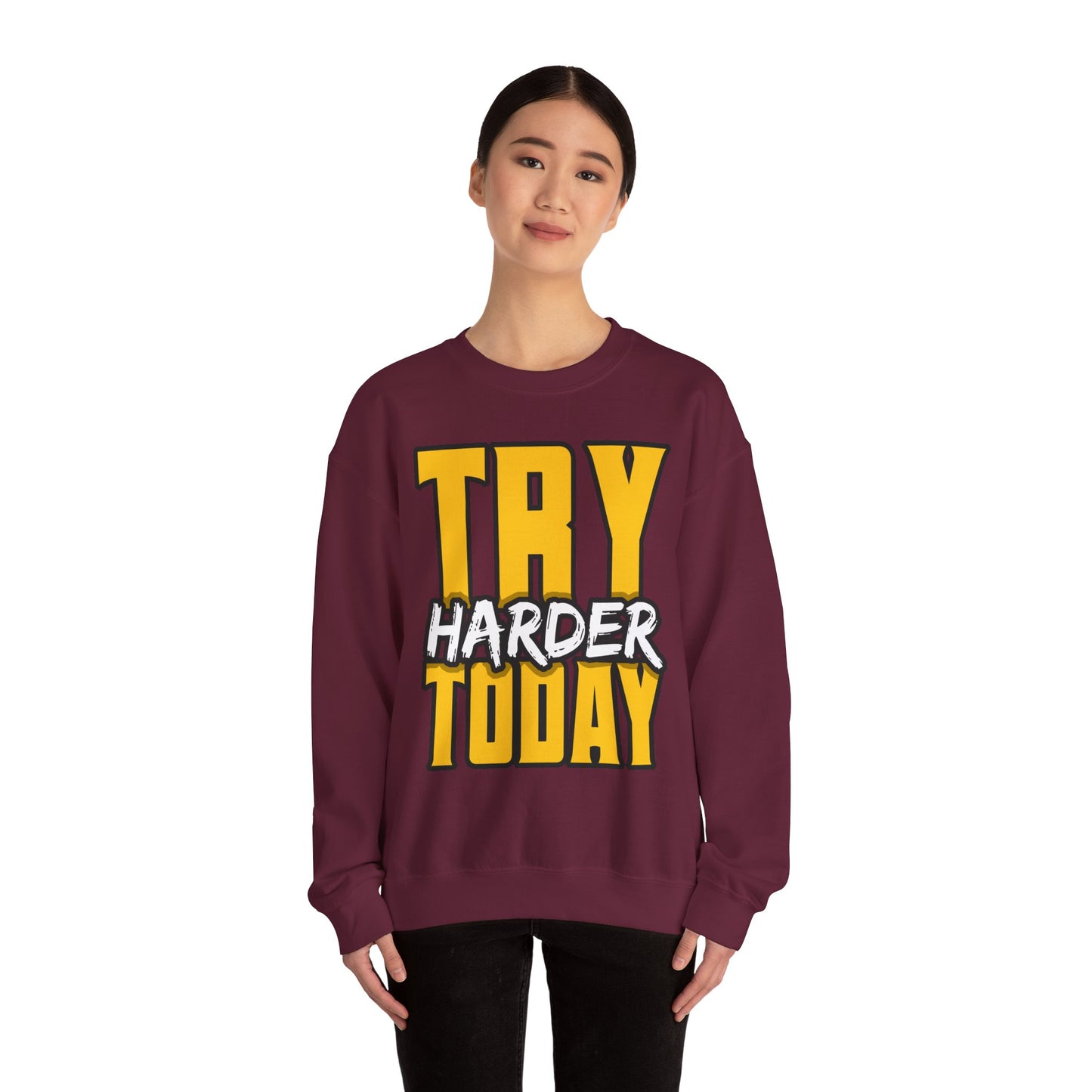 Try Harder Today Unisex Heavy Blend™ Crewneck Sweatshirt