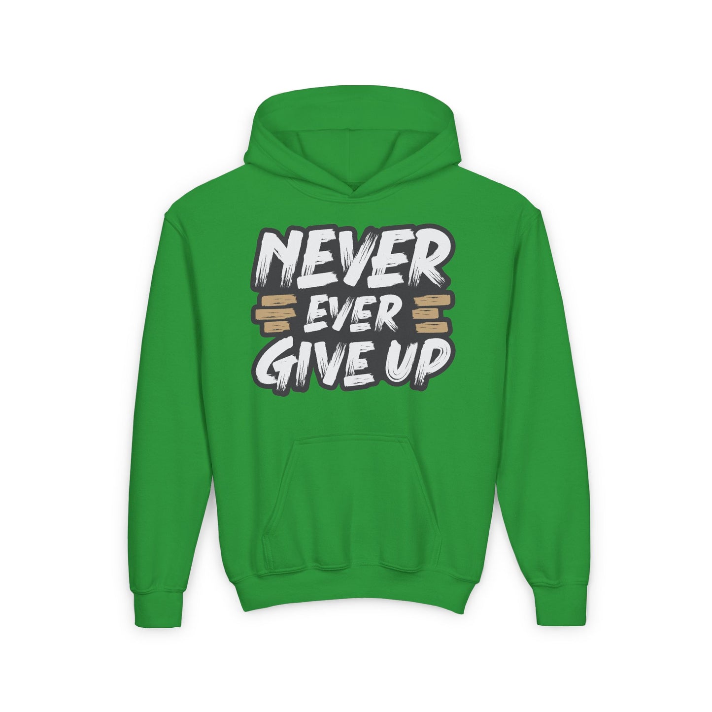 Never Give Up Youth Heavy Blend Hooded Sweatshirt
