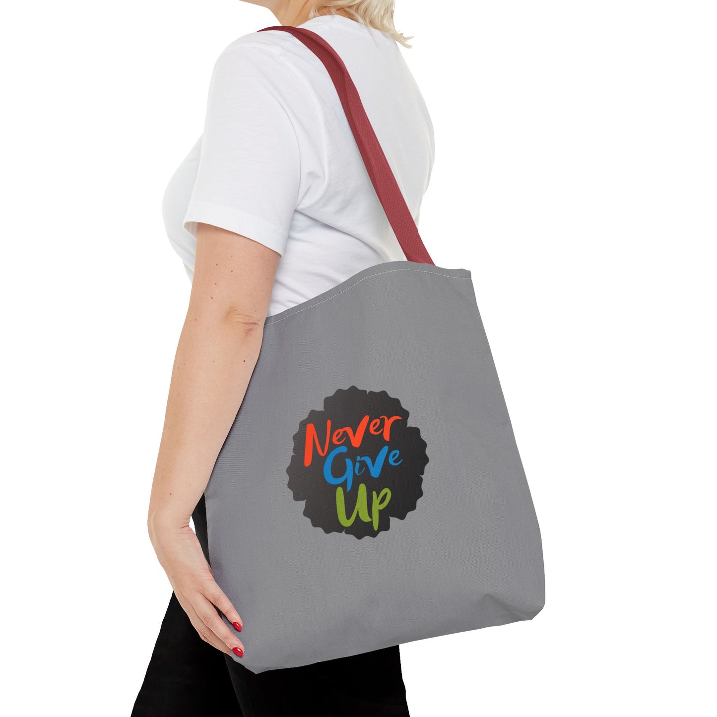 Never Give Up Tote Bag (AOP)