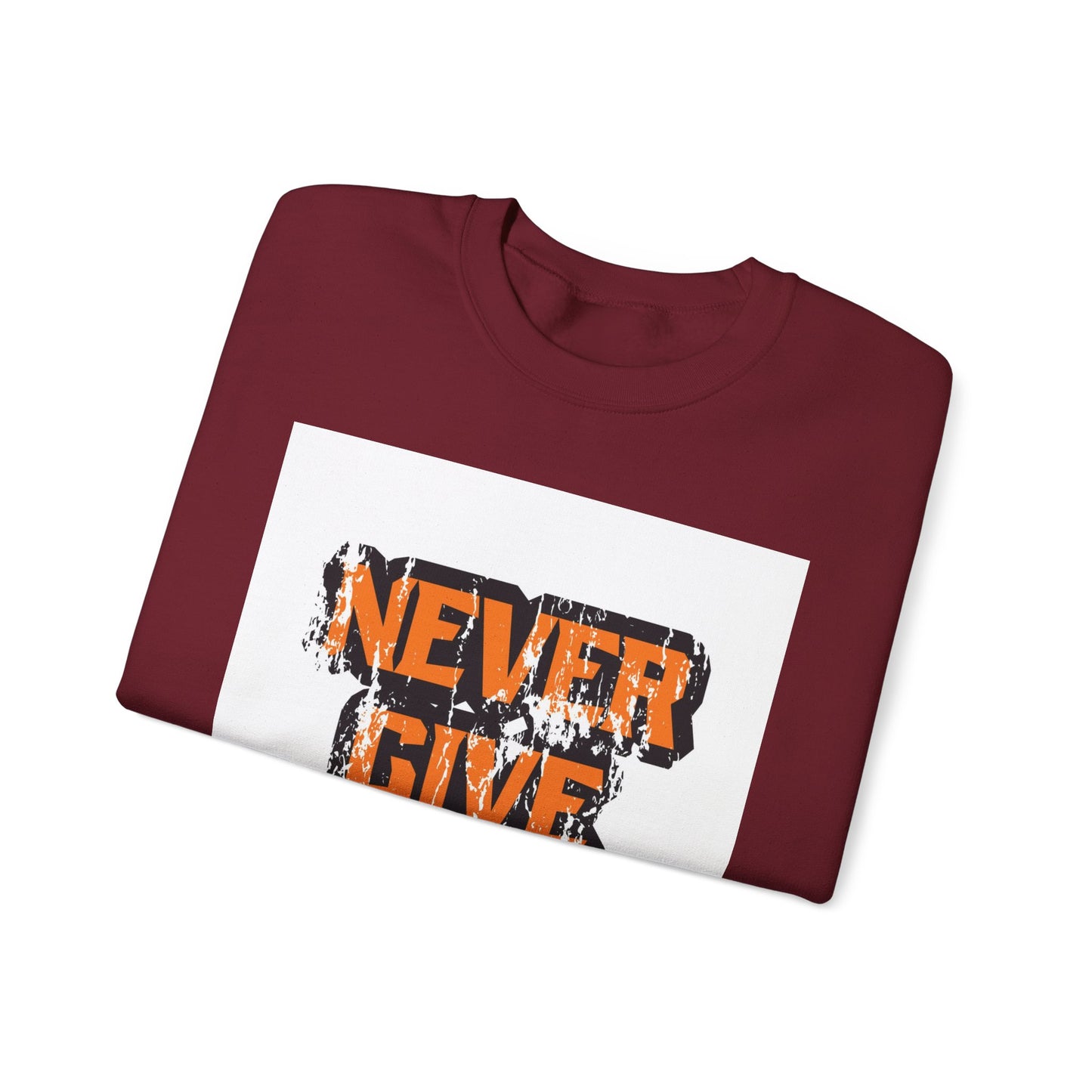 Never Give Up Unisex Heavy Blend™ Crewneck Sweatshirt