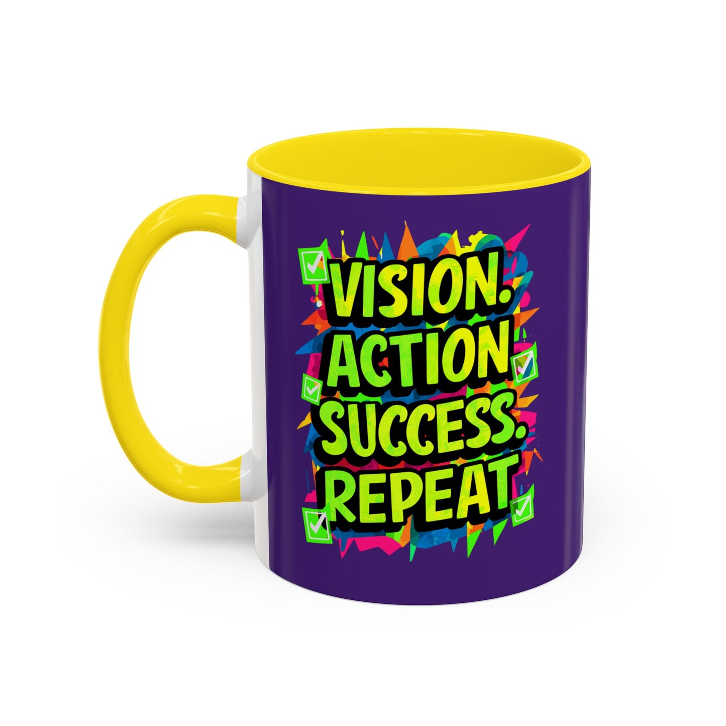 Vision Action Success Repeat Accent Coffee Mug (11, 15oz)