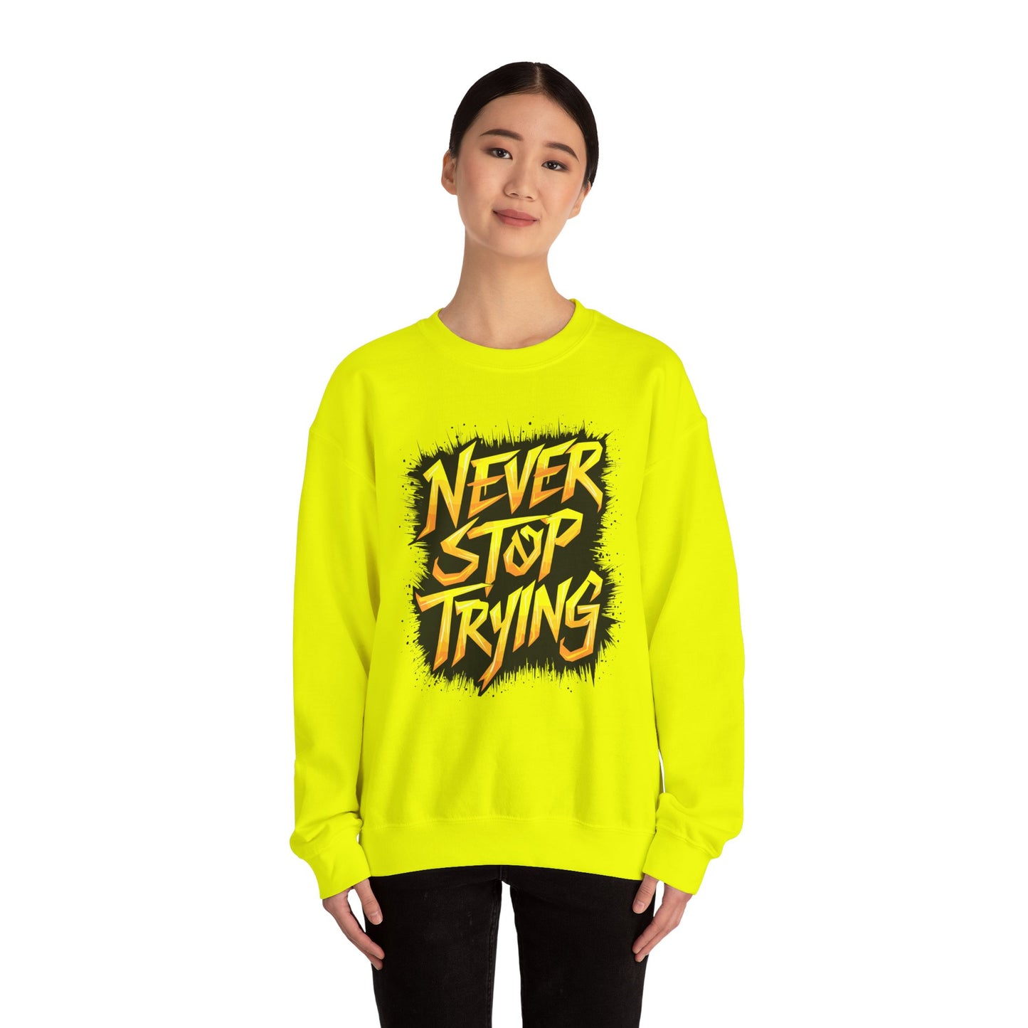 Never Stop Trying Unisex Heavy Blend™ Crewneck Sweatshirt