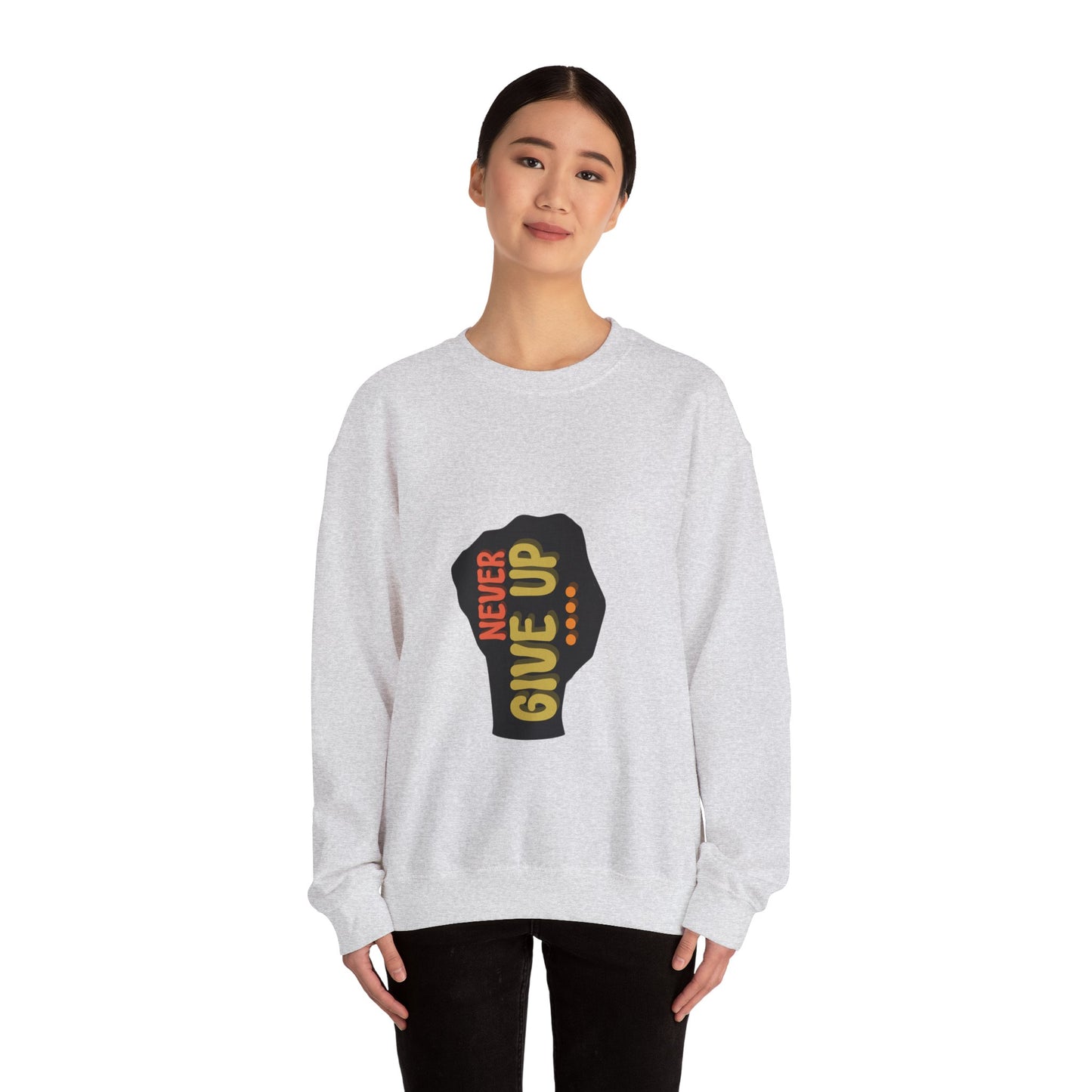 Never Give Up Unisex Heavy Blend™ Crewneck Sweatshirt